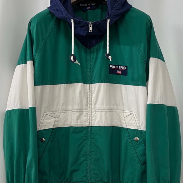 90's 폴로 스포츠 블럭컬러 윈드브레이커 스윙탑 자켓