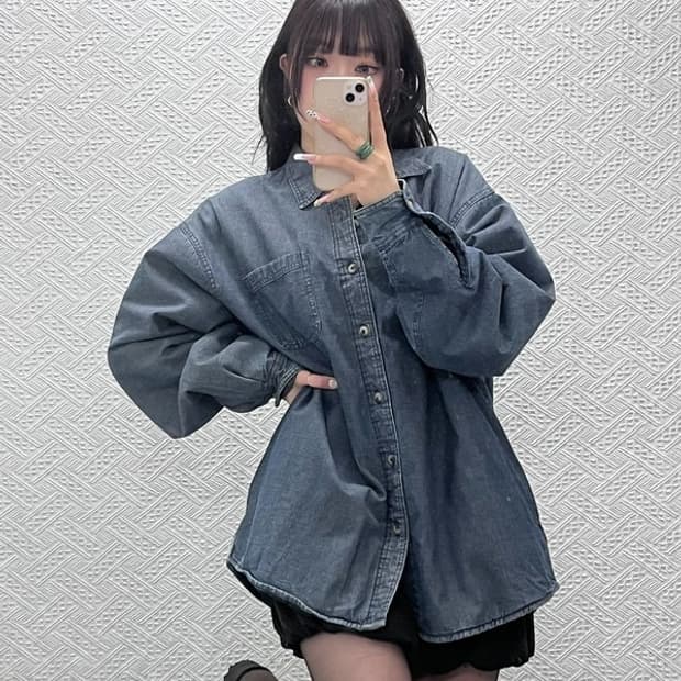 랭글러 빈티지 컨트리 레트로 누빔 데님 셔츠 자켓 110 C11210