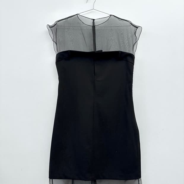 Organza formal layered ops / black