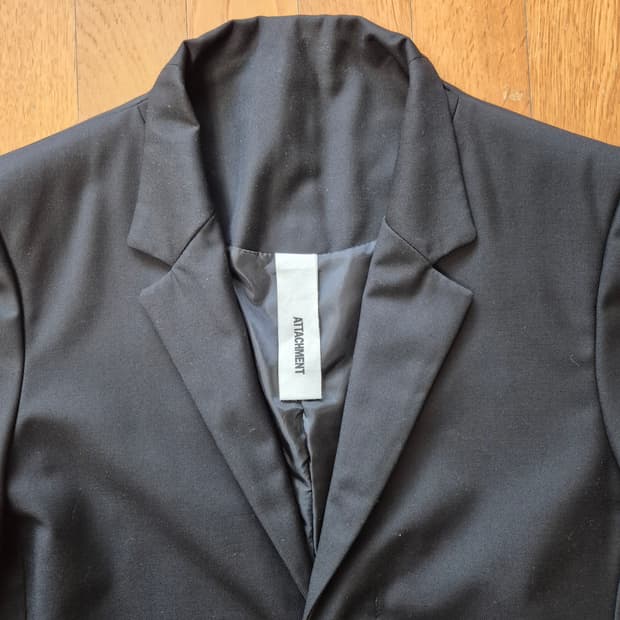 [L] ATTACHMENT 어태치먼트 블랙 테일러드 블레이저 코트