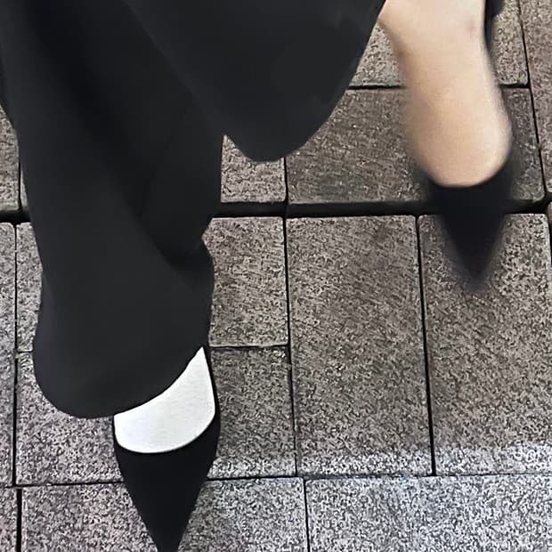 블랙 스틸레토 플랫 240