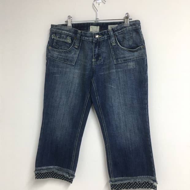 도트 로우라이즈 카프리팬츠 7부팬츠