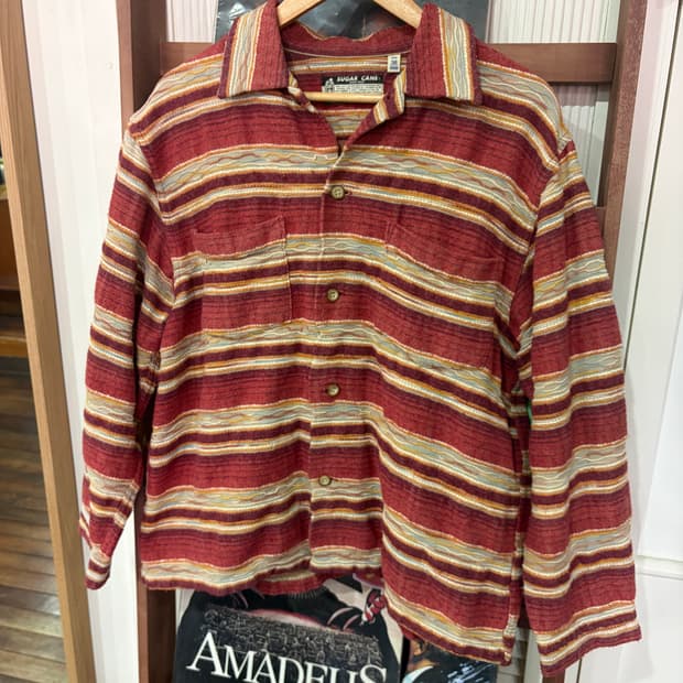 J53 슈가케인 케이블 스트라이프 긴팔 셔츠