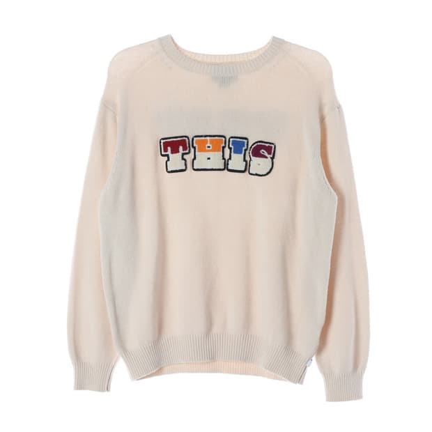 디스이즈네버댓 로고 아플리케 니트 S