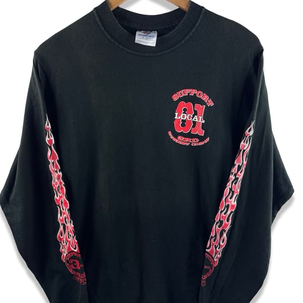 JPN 3RD STREET CREW 플레임 롱슬리브2282