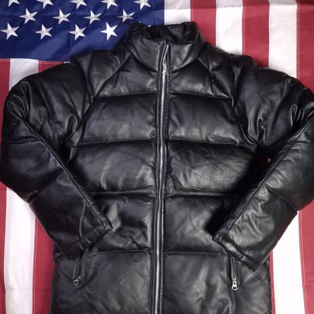 새제품 일본판 리얼레더 다운 패딩 파카
