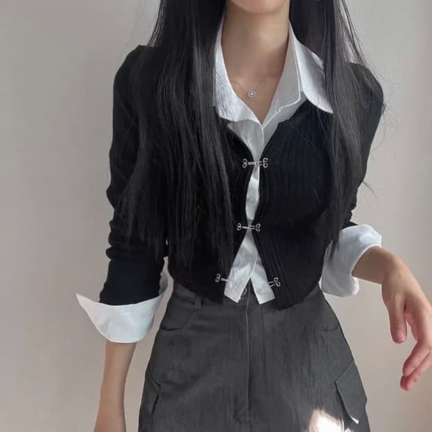 hook crop neat cardigan 