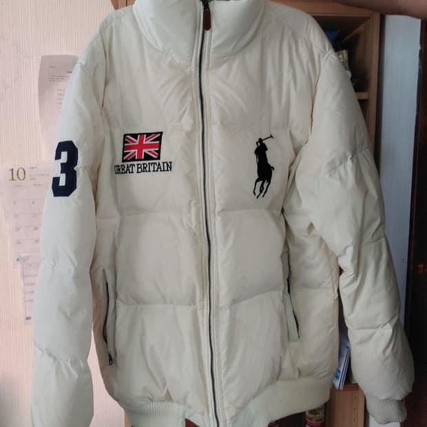 폴로 빅포니 브리튼패딩 화이트크림 M