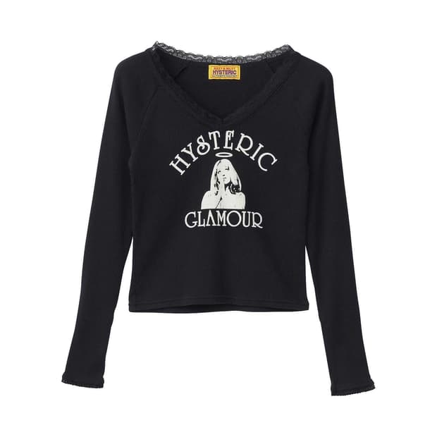 히스테릭 글래머 엔젤 숏 티셔츠 블랙 새상품