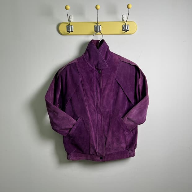 발렌티노 우모 퍼플 스웨이드 자켓