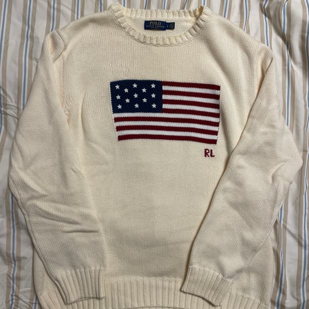 폴로 성조기 니트 L