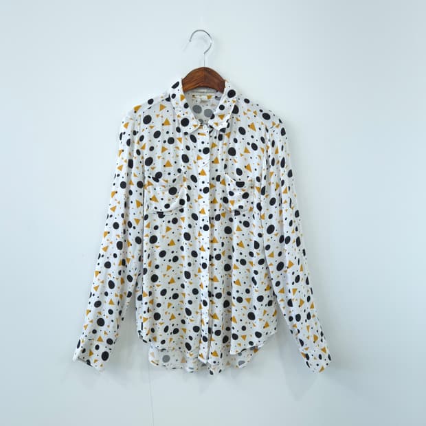 Alexander Jordan 도트&트라이앵글 패턴 셔츠