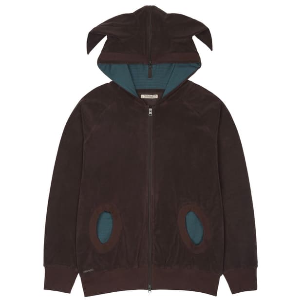 코이세이오 HORN STRIPED ZIP-UP HOODIE BROWN 2