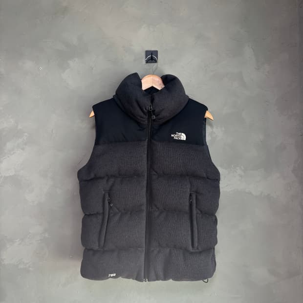 노스페이스 700 니트 구스다운 패딩조끼 차콜