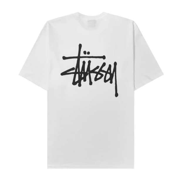 스투시 기본 로고 반팔티 화이트