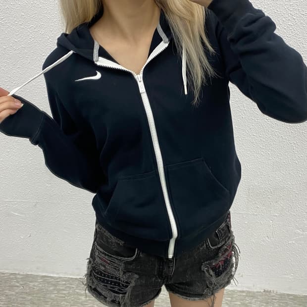 나이키 스우시 블랙 후드집업 M