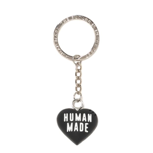 새제품) 휴먼 메이드 하트 러버 실리콘 키체인 키링 블랙