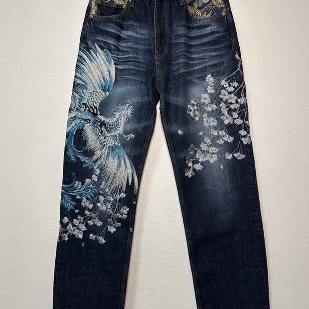 카라쿠리 타마시•스이/ 청 봉황 인디고 데님(새상품)