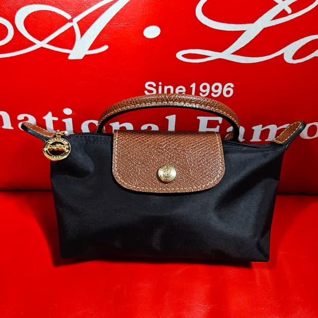 롱샴 플리아쥬 핸들 파우치백 20 x 10 x 5 size