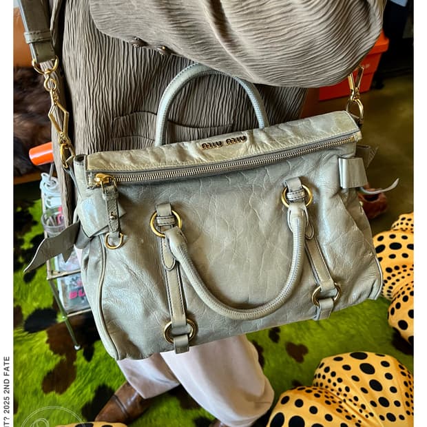 2000s MIU MIU Vitello Shine Ribbon Bag