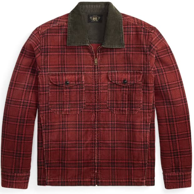 RRL 플래드 코듀로이 오버셔츠 L