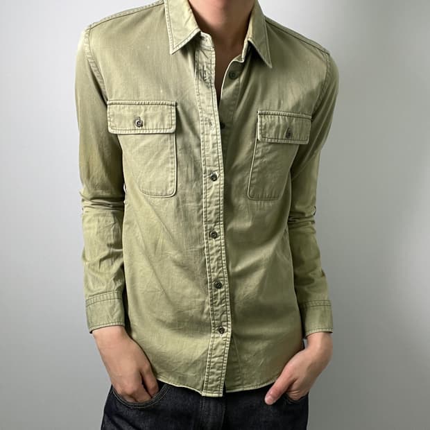 Davit Meursault Japan 엘보우 패치 밀리터리 셔츠 M 