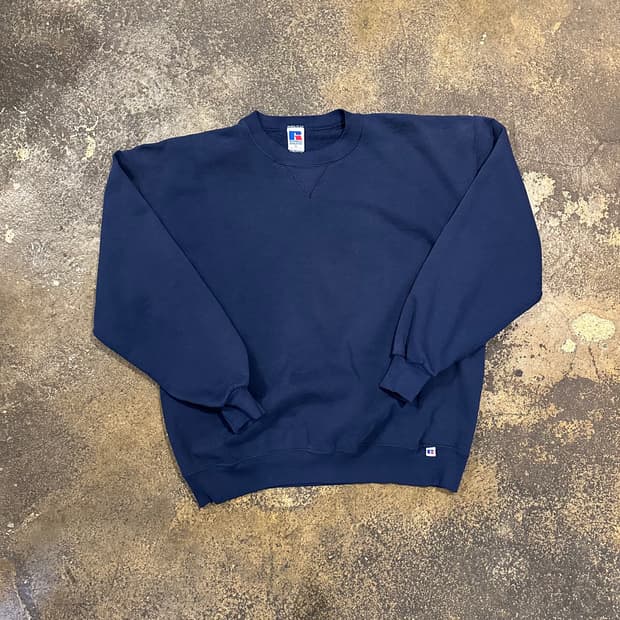 빈티지 90s 러셀 스웻셔츠 진한 네이비 