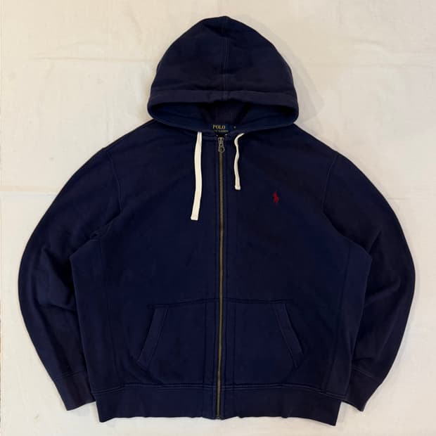 폴로 랄프로렌 와플 써멀 후드집업 네이비