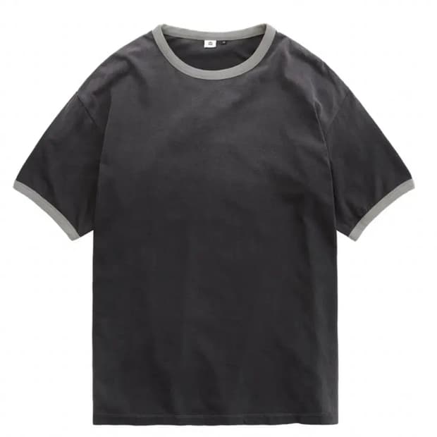 [3] 폴리테루 1/2 링거 티셔츠 페이디드 차콜