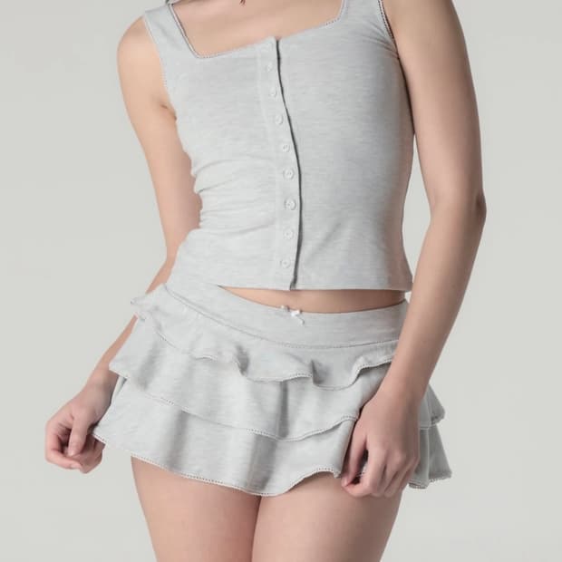 글로니 picot 프릴 미니스커트