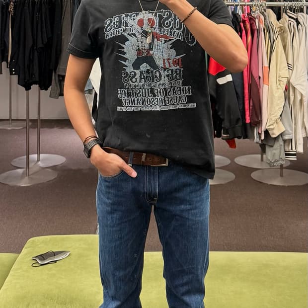 M) masked rider series 빈티지 가면라이더 프린팅 반팔