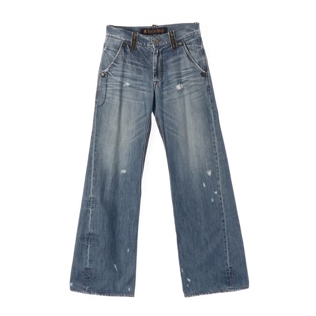 버커루 빈티지 캣워싱 와이드 데님 팬츠 28