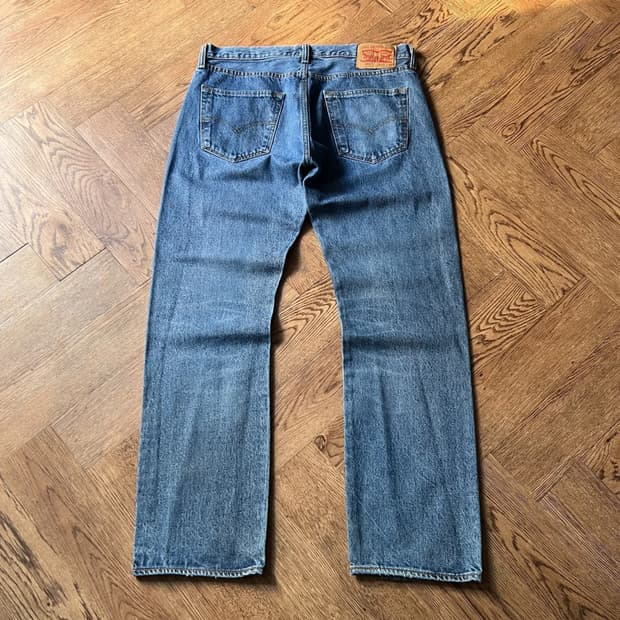 [33]리바이스 501 미디엄블루 데님 팬츠