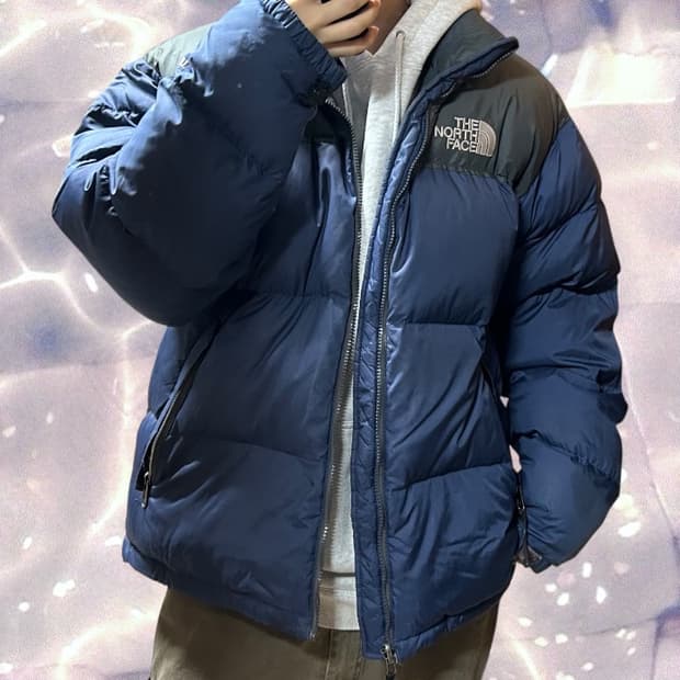 노스페이스 구스다운 눕시 패딩 700 네이비 그레이 100 L 