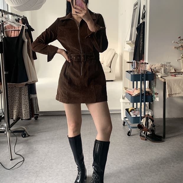 루루서울 웨스턴 우드 점프수트 원피스