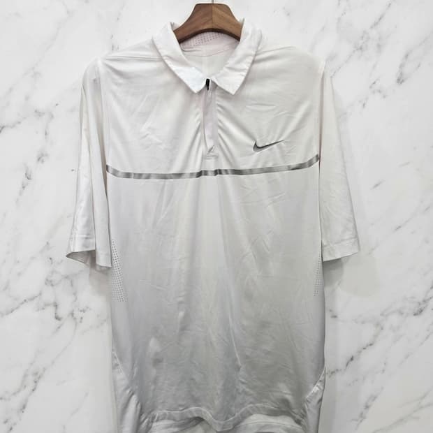 100,L )) NIKE 나이키 카라 반팔티셔츠! 지퍼형~