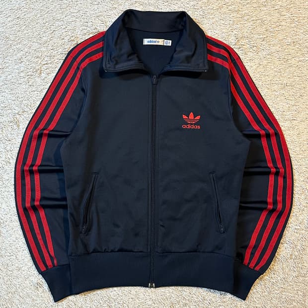 아디다스 ADIDAS 파이어버드 빅로고 트랙탑 져지 검빨