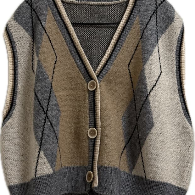 브이넥 니트 조끼