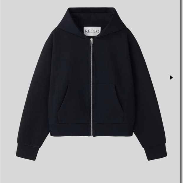 렉토 로고 디테일 후드 집업 블랙 L