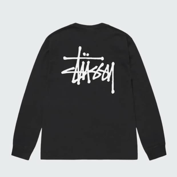 스투시 베이직 로고 긴팔티 S