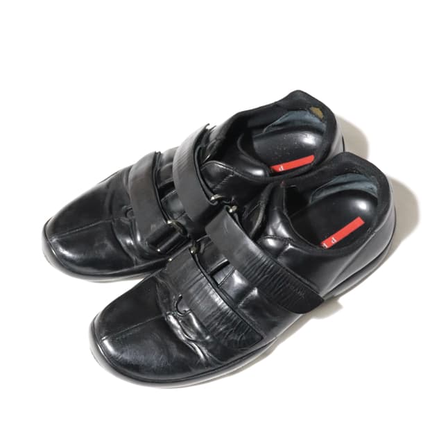 [8.5] 프라다 벨크로 레더 스니커즈