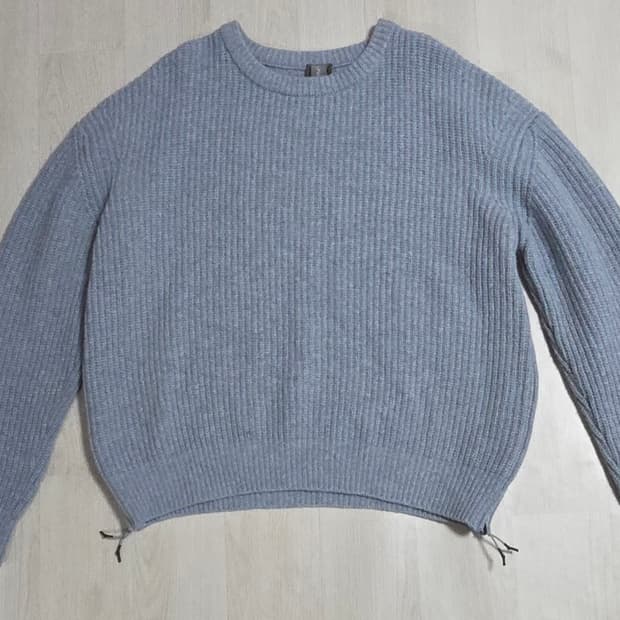 (착샷) 언어펙티드 오버사이즈 크루넥 니트