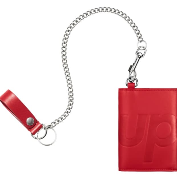 슈프림 레더 체인 월렛 레드