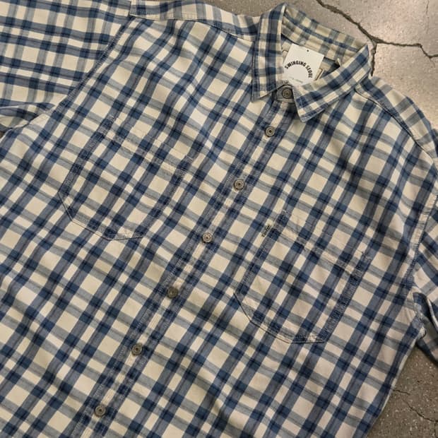 Levis 리바이스 블루체크 반팔셔츠