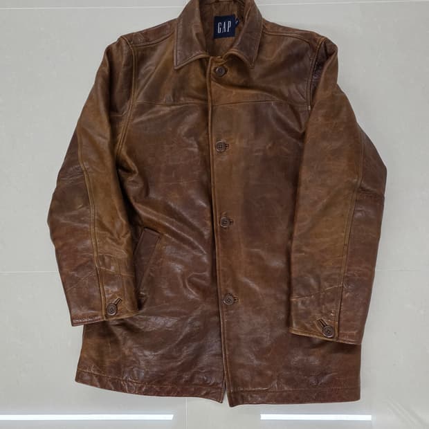 올드 갭 레더 카코트 브라운 M