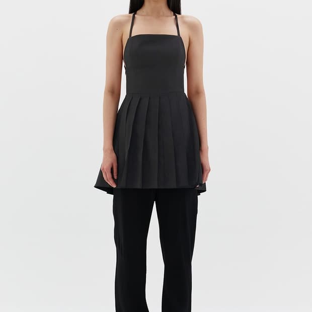 로우클래식 pleated mini dress 차콜 S사이즈