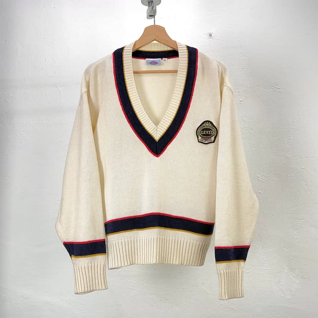 리바이스 80s 크리켓 아이보리 클래식 니트 스웨터