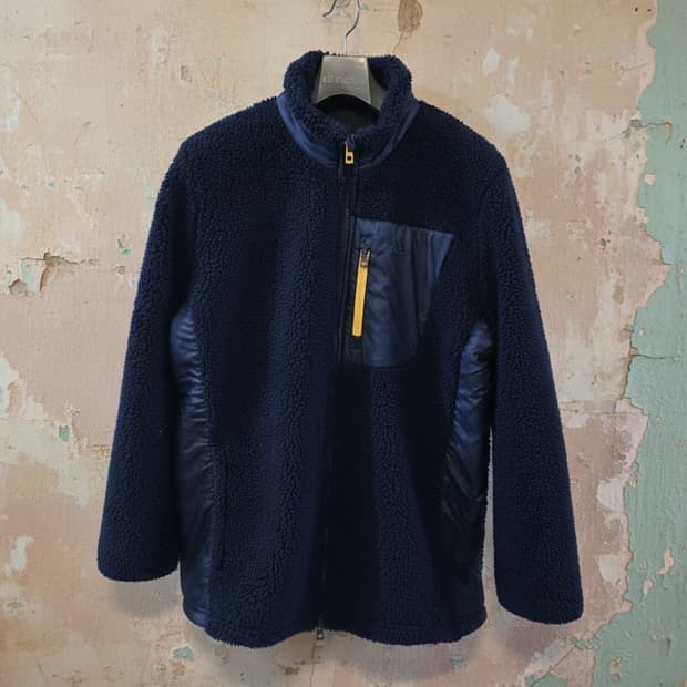 아디다스 뽀글이 플리스 자켓 XL 네이비