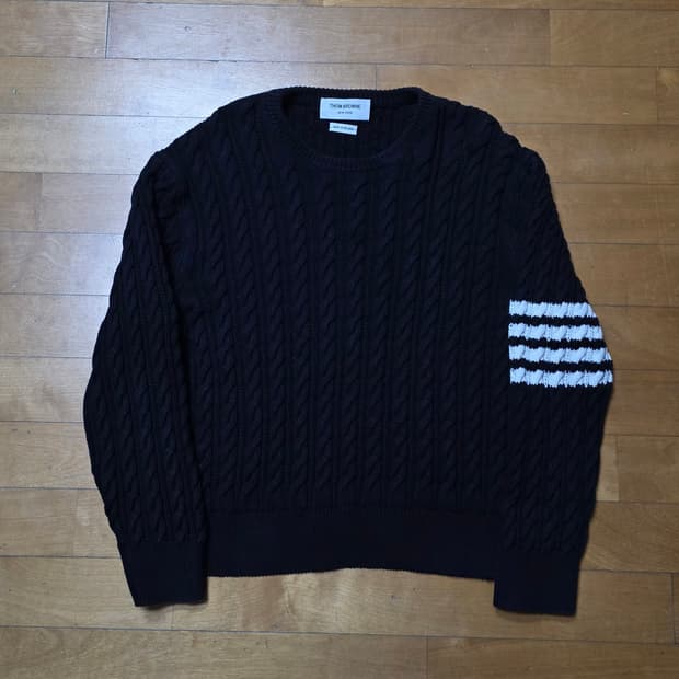 [3,새상품급]톰브라운 케이블 니트 네이비