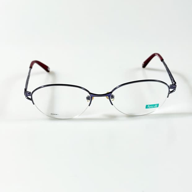 90s FUTIS 바이올렛 오벌 메탈 반무테 빈티지 안경